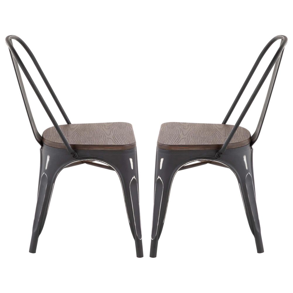 Lumisource Oregon Stackable Dining Chair in Vintage Espresso/Vintage Black &#40;Set of 2&#41;, , large