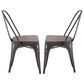 Lumisource Oregon Stackable Dining Chair in Vintage Espresso/Vintage Black (Set of 2), , large