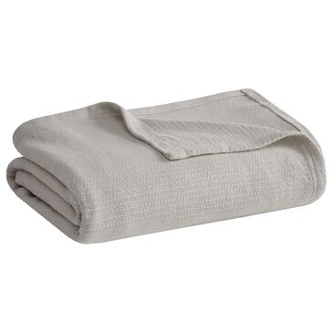 Hampton Park Freshspun Basketweave Twin Blanket in Grey, , large