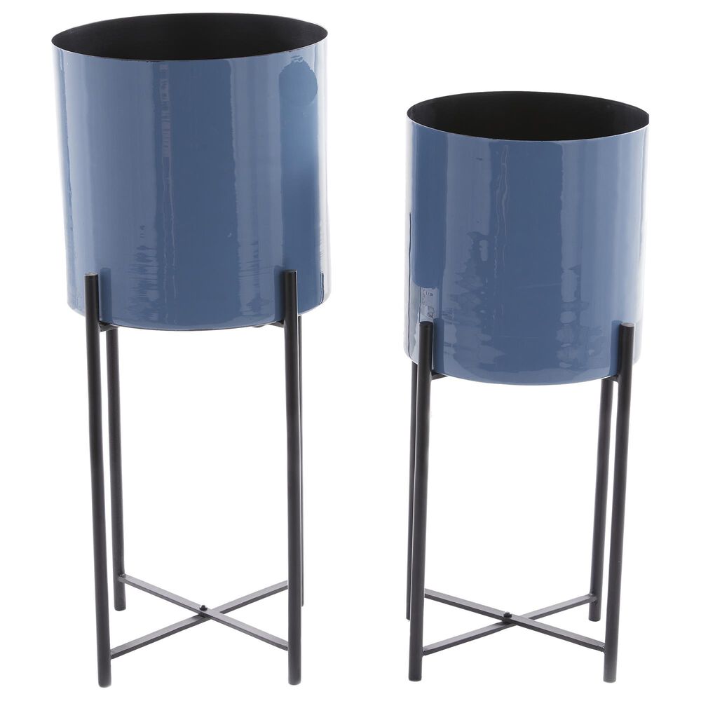 Maple and Jade 24" x 10" Planter in Black and Blue (Set of 2), , large