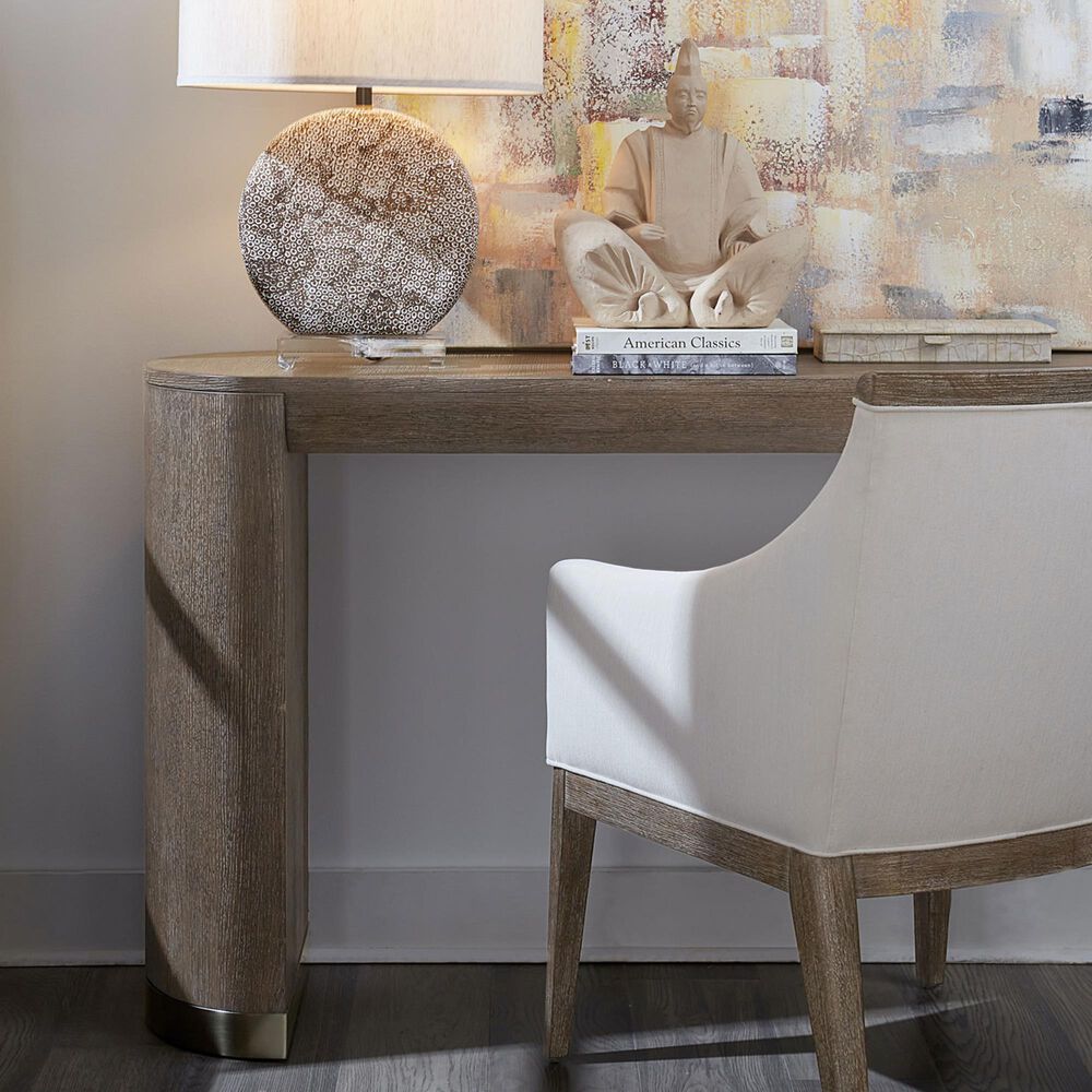 Hooker Furniture Modern Mood Arm Chair with Beige Cushion in Earthy Brown, , large