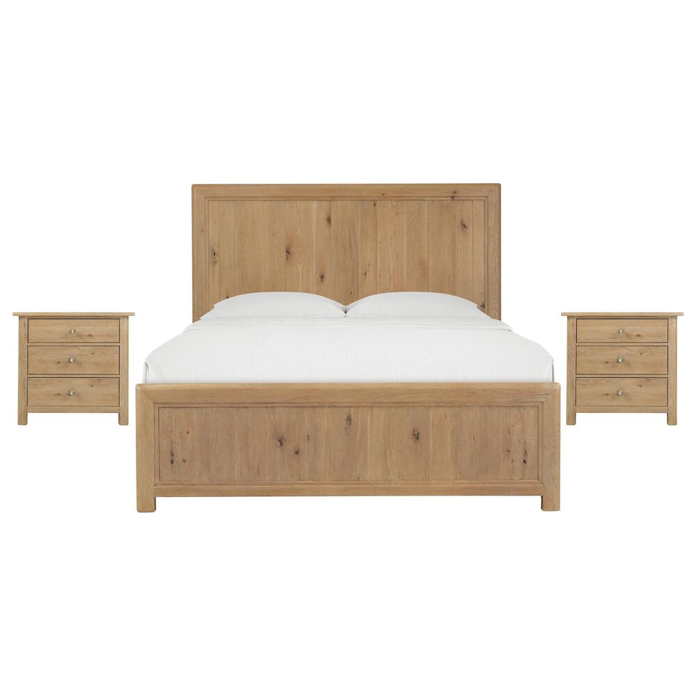 Hooker Furniture Driftwood King Panel Bed with Two Nightstands in Buckboard, , large