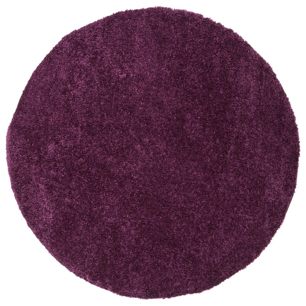 Safavieh August Shag 5"3" Round Purple Area Rug, , large