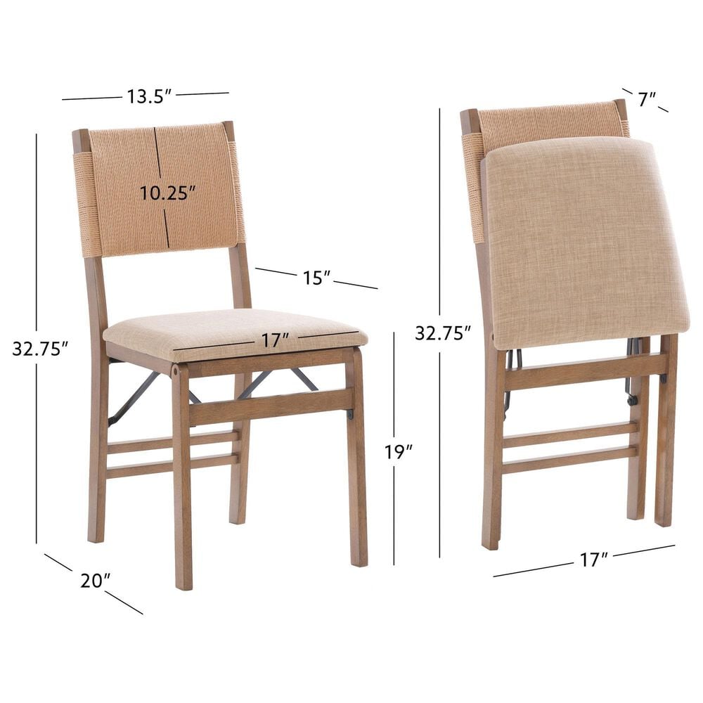 Linon Home Decor Norway Folding Chair in Natural, , large