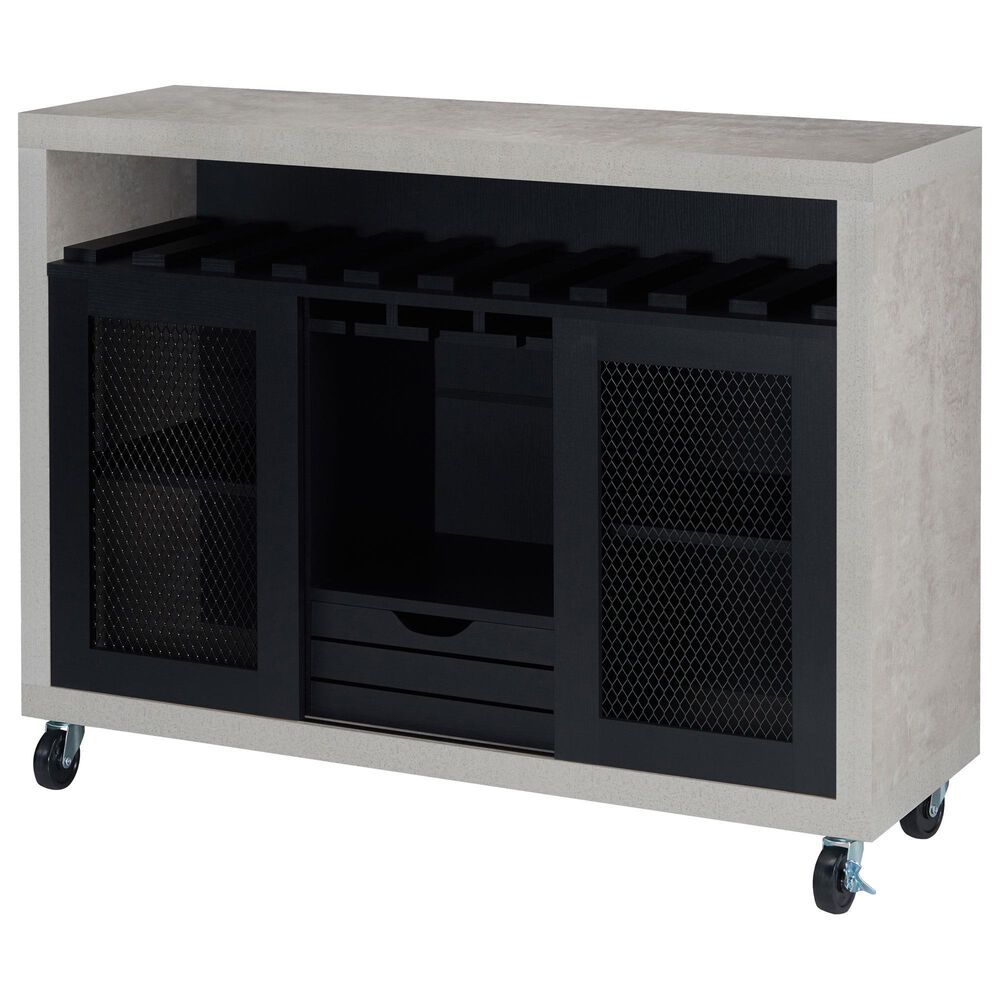 Furniture of America Moore Buffet in Black and Cement, , large