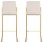Lumisource Fuji High Back Barstool with Beige Fabric in Gold (Set of 2), , large