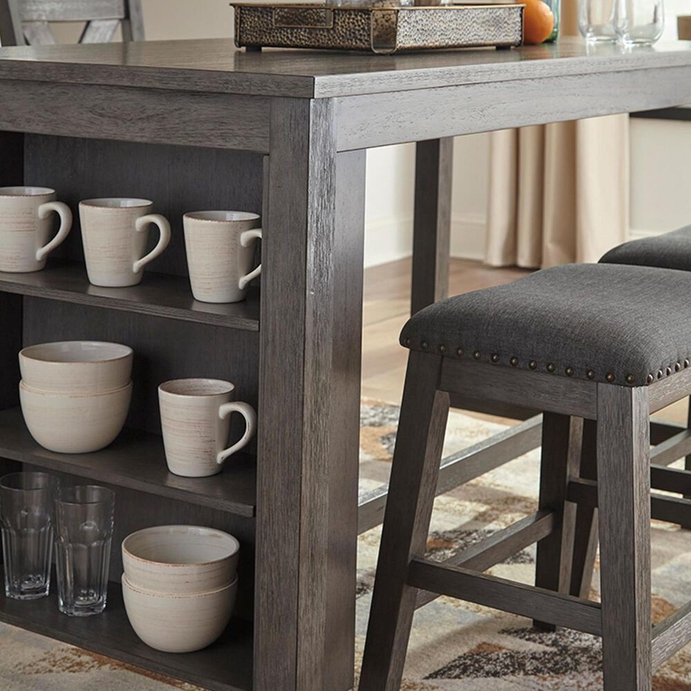 Signature Design by Ashley Caitbrook 5-Piece Counter Height Dining Table Set in Antiqued Gray Wash, , large