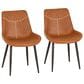 Linon Home Decor Edler Side Chair with Brown Upholstery in Black (Set of 2), , large