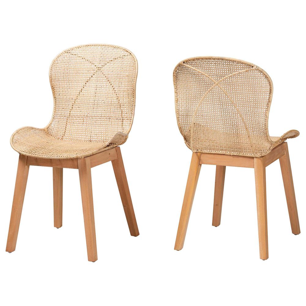 Baxton Studio Sabelle Side Chair in Natural Brown and Natural (Set of 2), , large