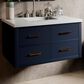 Lexora Home Castor 36" Single Bathroom Vanity in Blue with 2 cm White Quartz Top and Rectangular Sink, , large