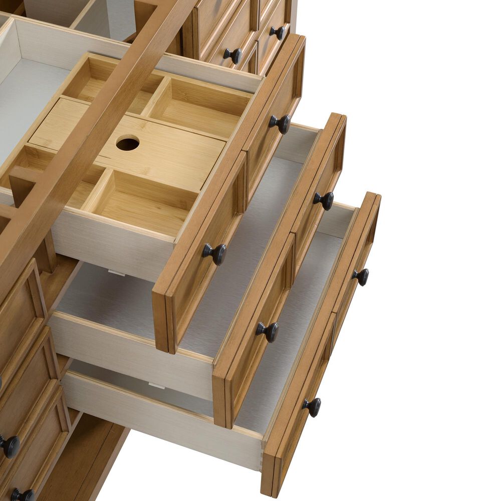 James Martin Vanities Malibu 72" Double Bathroom Vanity in Amber Birch with 3 cm Charcoal Soapstone Quartz Top and Rectangular Sinks, , large