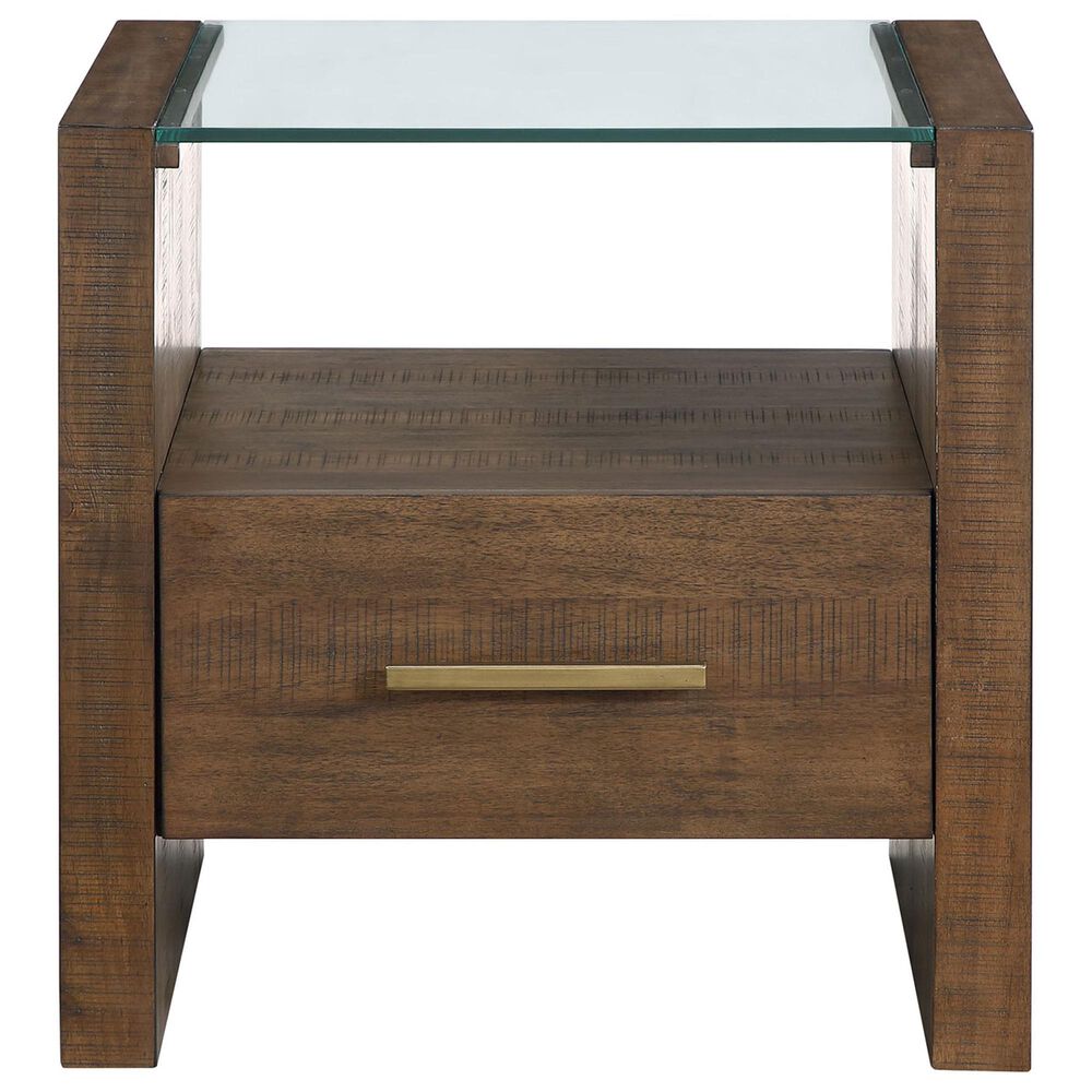 Crystal City Garland Glass Top End Table in Toffee, , large