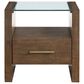 Crystal City Garland Glass Top End Table in Toffee, , large