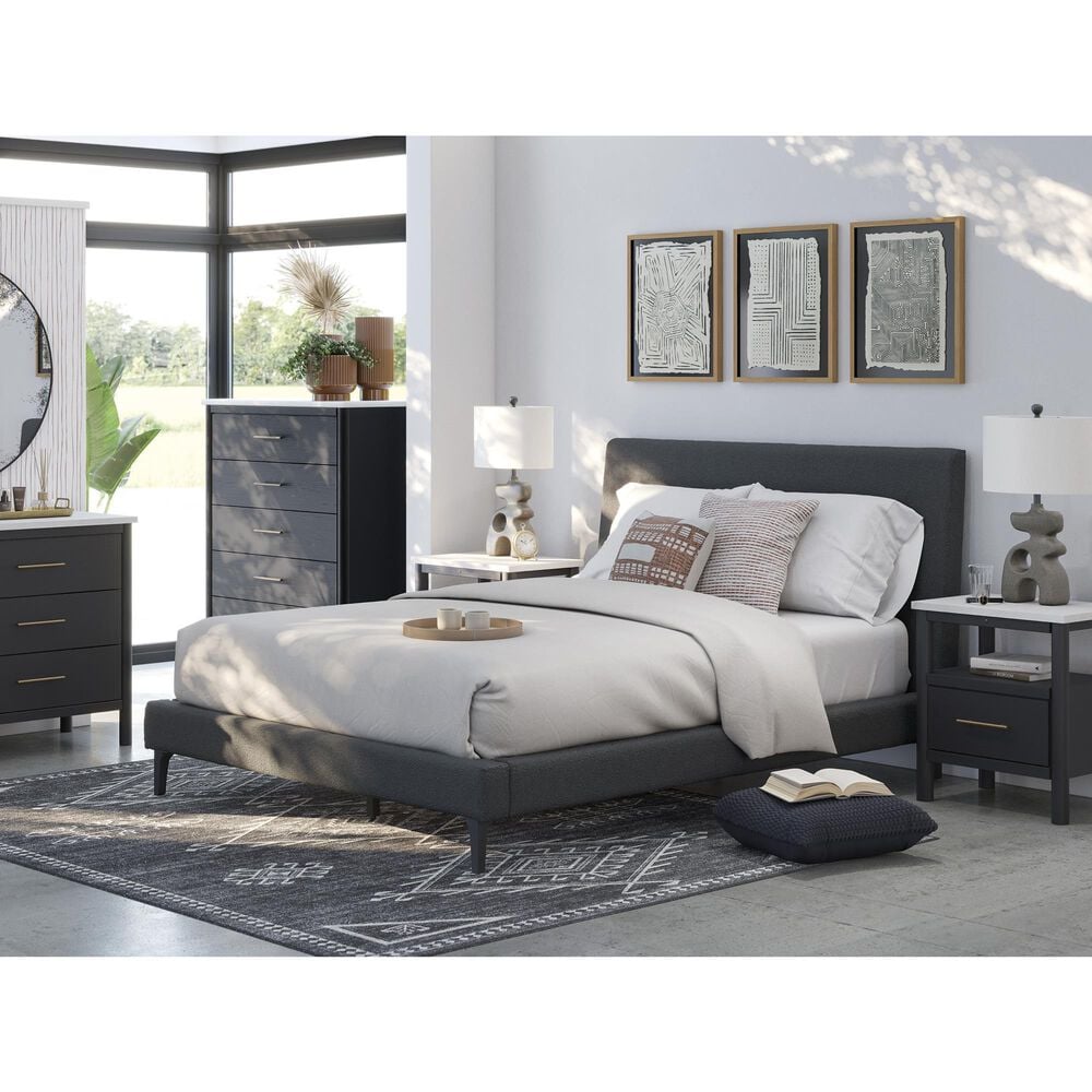 Ashley Cadmori Queen Upholstered Bed in Black, , large