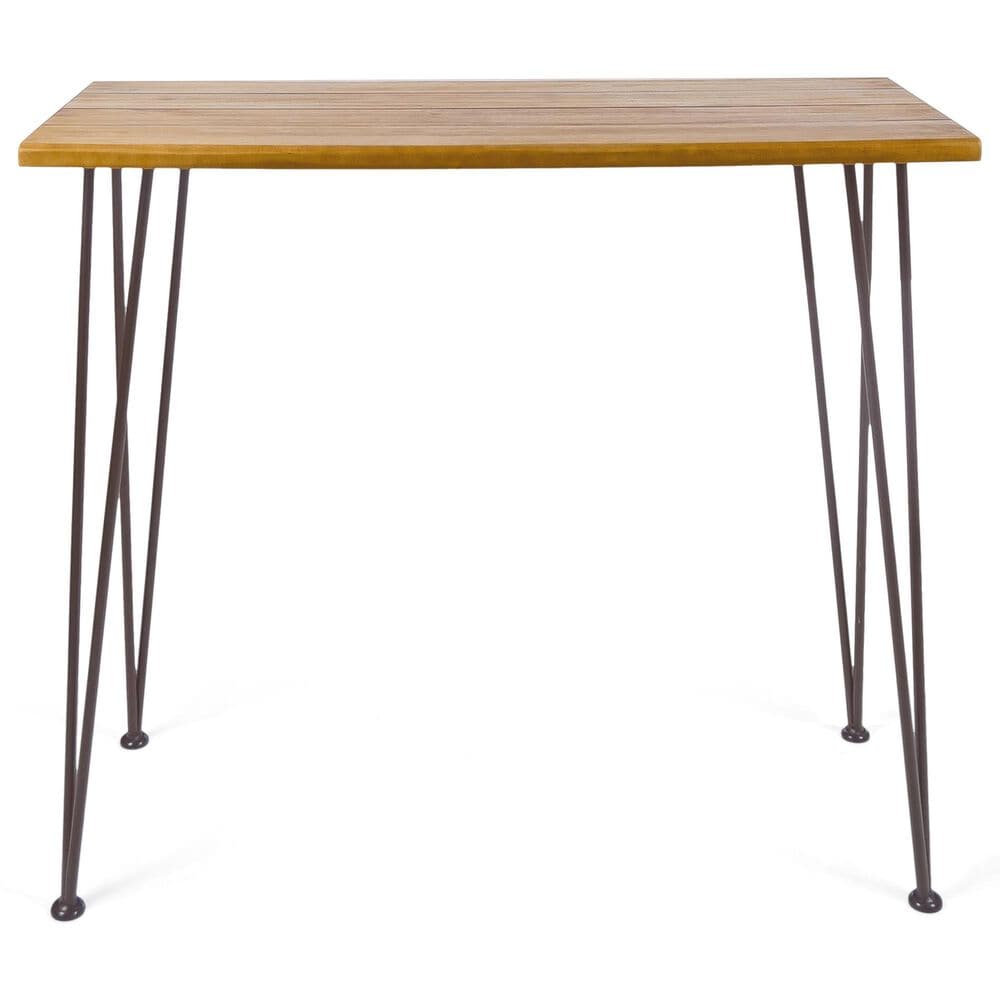 Hearth and Haven Denali Patio Bar Table in Brown and Black, , large
