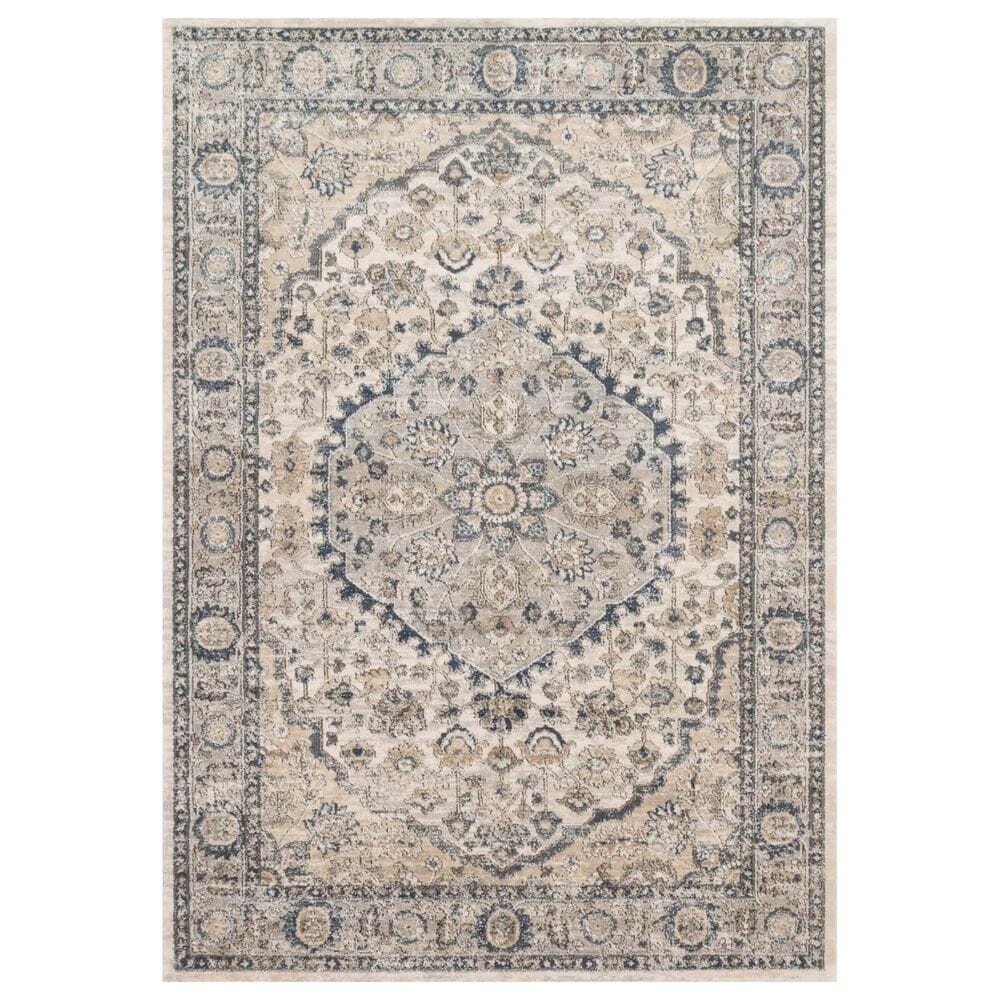 Loloi II Teagan TEA-01 6"7" x 9"2" Natural and Light Grey Area Rug, , large