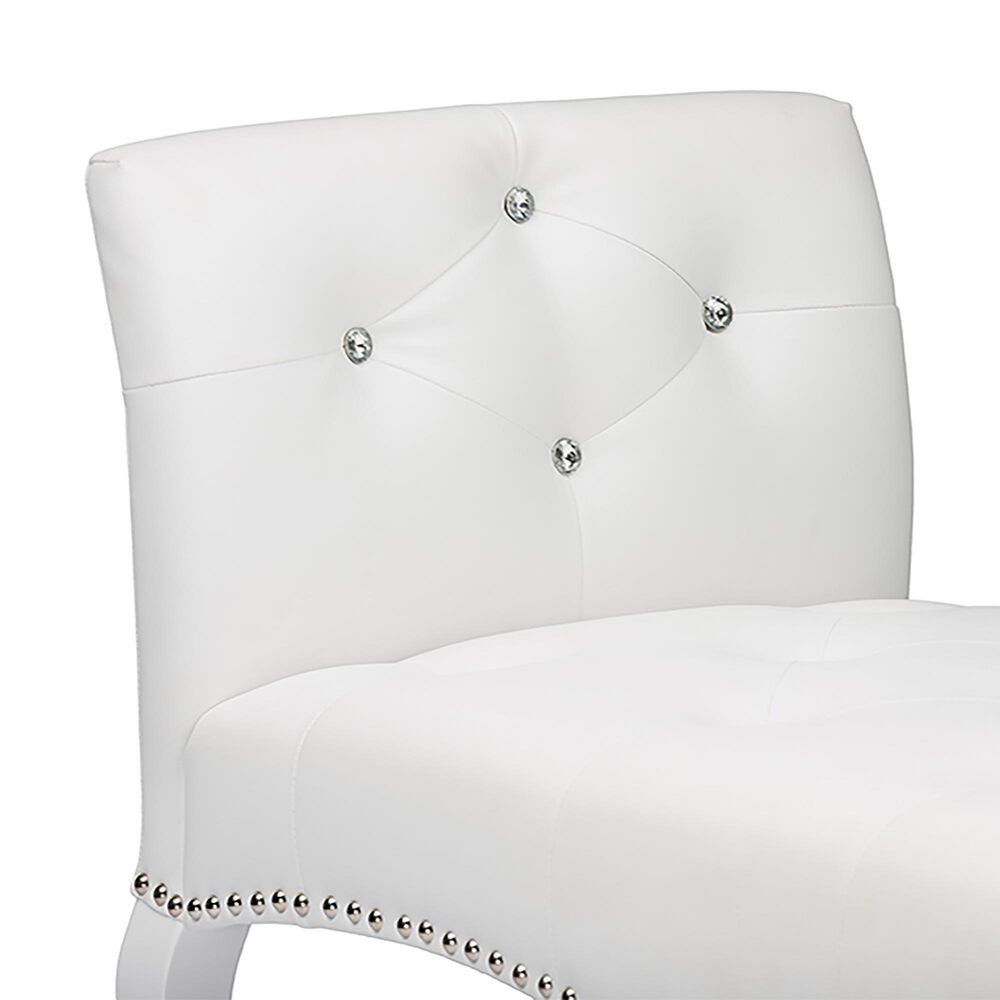 Baxton Studio Kristy Bench in White, , large