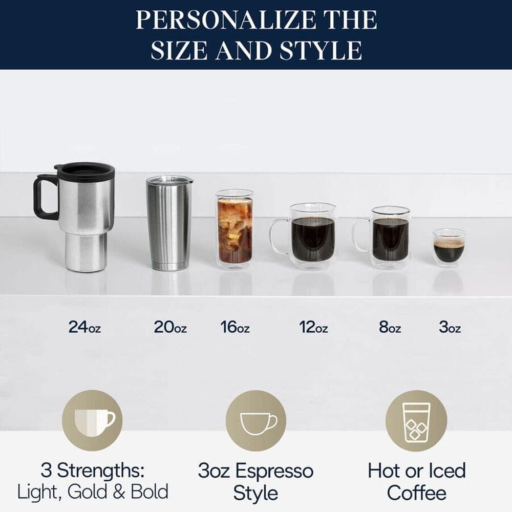 DeLonghi TrueBrew 8.8 Oz Drip Coffee Maker in Stainless Steel and Black, , large