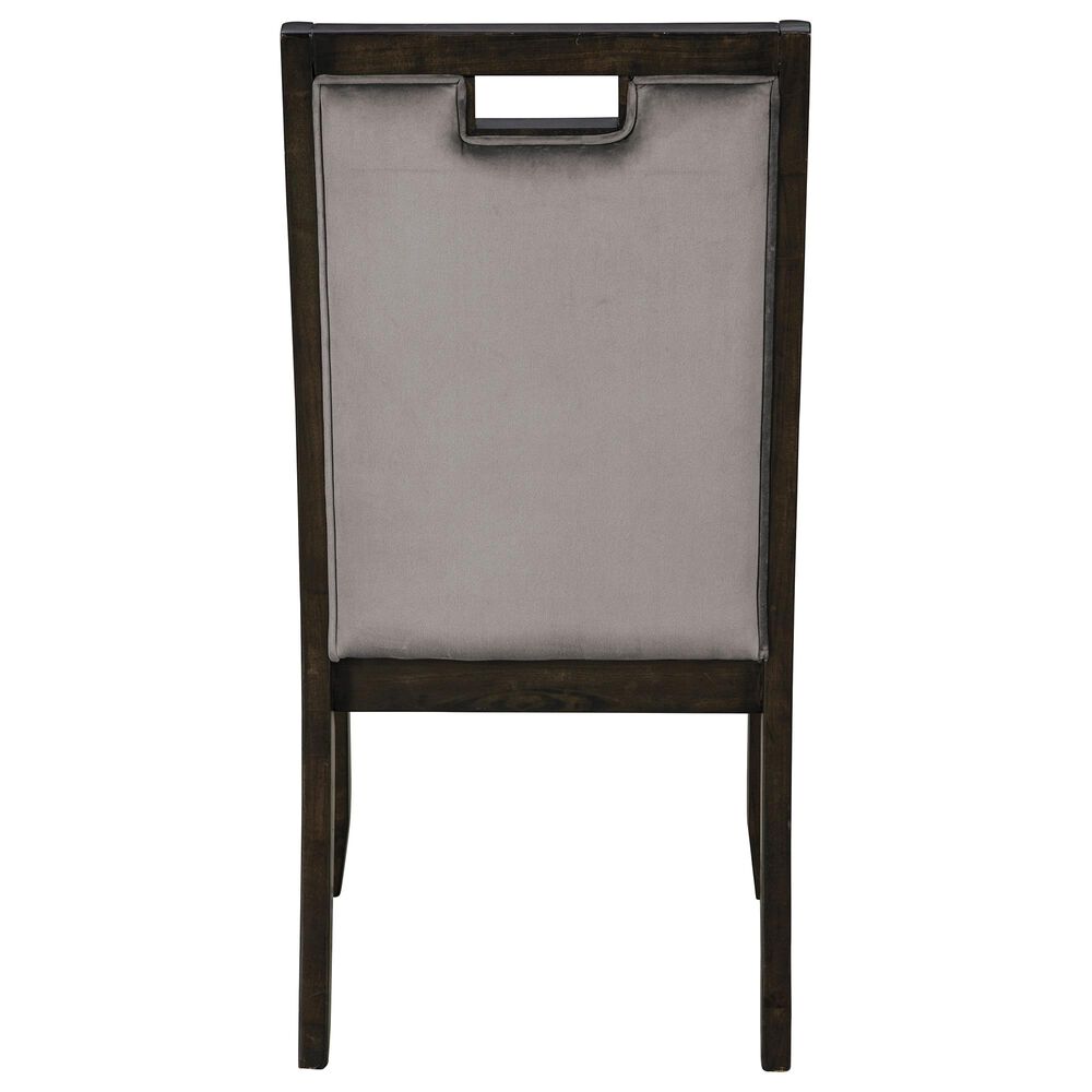 Ashley Hyndell Upholstered Side Chair with Faux Velvet Upholstery in Dark Brown Finish, , large