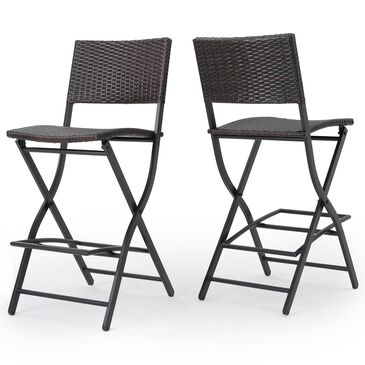 Noble House Margarita Patio Barstool in Multi-Brown (Set of 2), , large