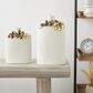 Maple and Jade 2-Piece Leaf Decorative Vase Set in Polished White and Gold, , large