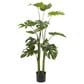 Maple and Jade 48" Indoor/Outdoor Artificial Monstera with Black Plastic Pot in Green, , large
