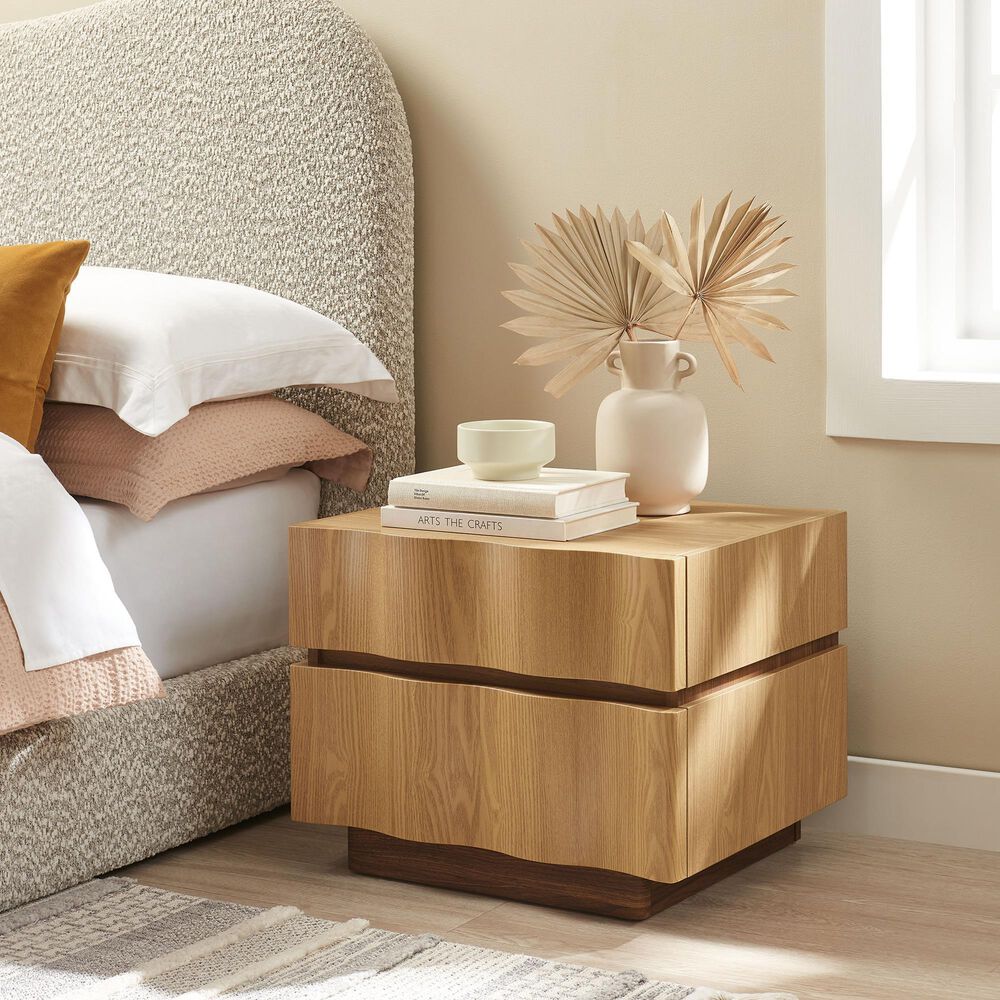 Modway Isola 2 Drawer Nightstand in Light Oak Walnut, , large
