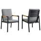 Blue River Crown Outdoor Dining Chair with Dark Gray Cushion in Black and Teak (Set of 2), , large