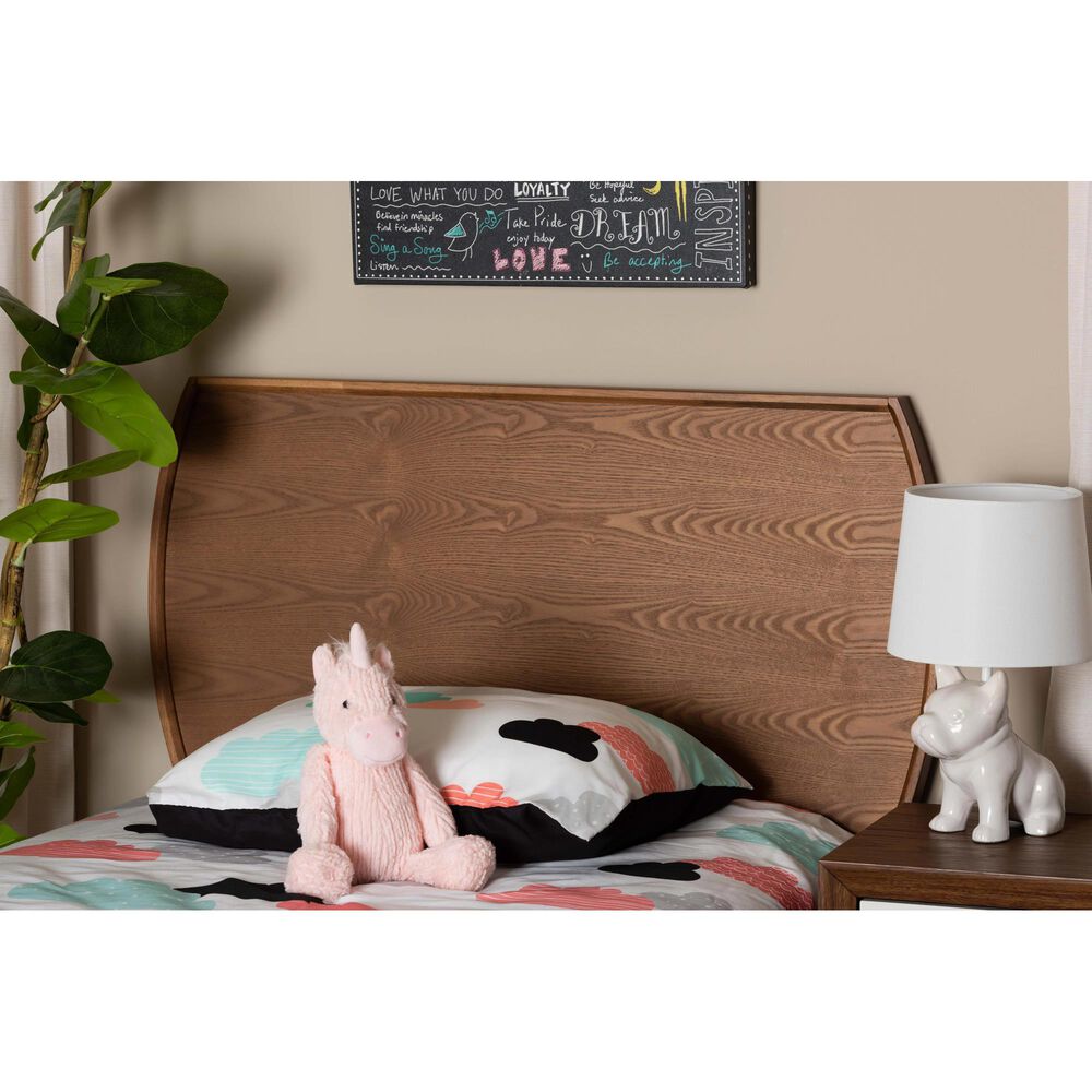 Baxton Studio Laurien Twin Headboard in Ash Walnut, , large