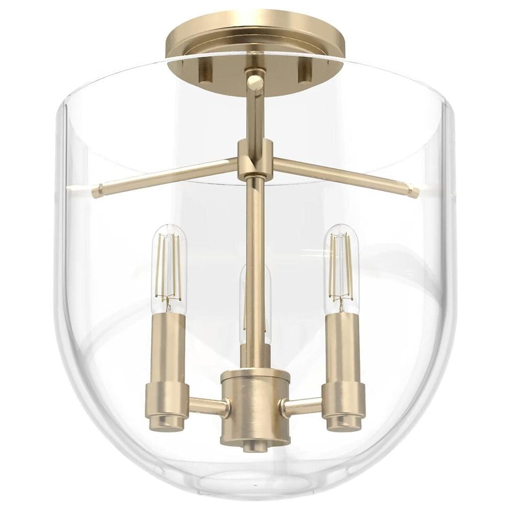 Hunter Sacha 3-Light Semi-Flush Mount in Alturas Gold, , large