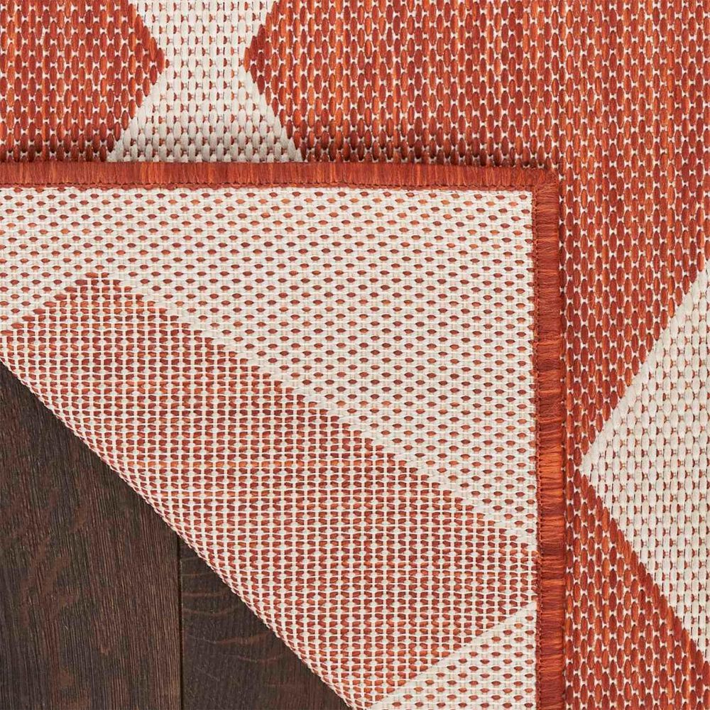 Nourison Positano Geometric Terracotta 6&#39; x 9&#39; Indoor/Outdoor Area Rug, , large