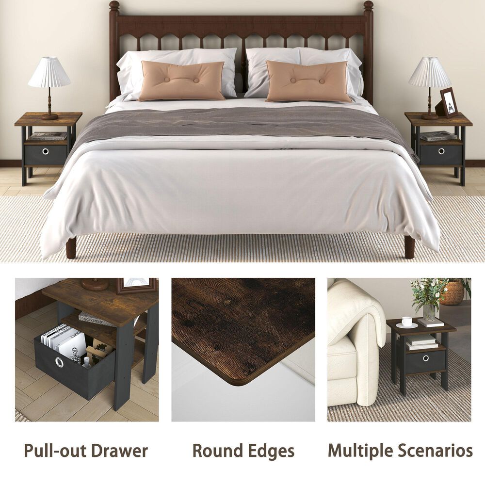 HOMLUX 1-Drawer End Table in Amber Pine, , large