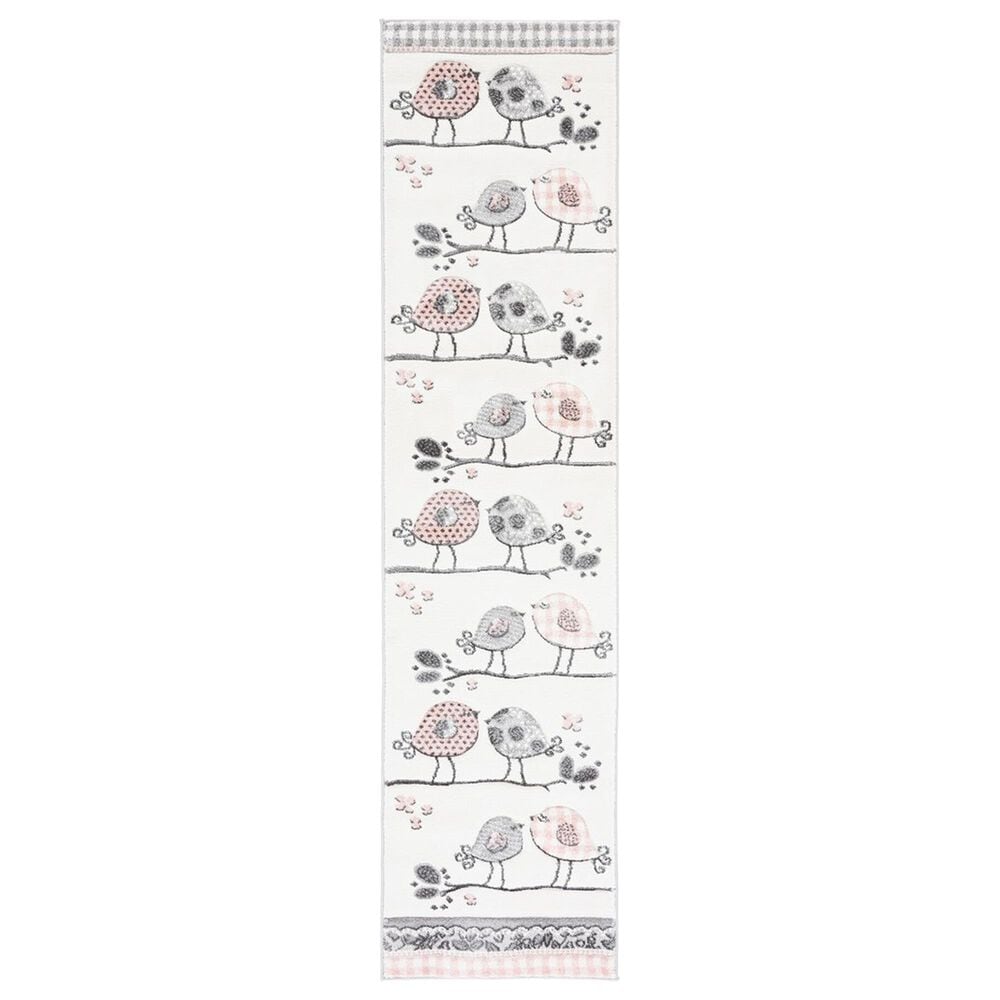 Safavieh Carousel 2" x 8" Pink and Ivory Kids Runner, , large