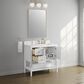 37B Ravello 36" Single Bathroom Vanity Cabinet in Bright White with Marble Top and Backsplash, , large