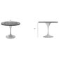 Leisuremod LeisureMod Verve Collection 36 Round Dining Table, White Base with Sintered Stone White Top, , large