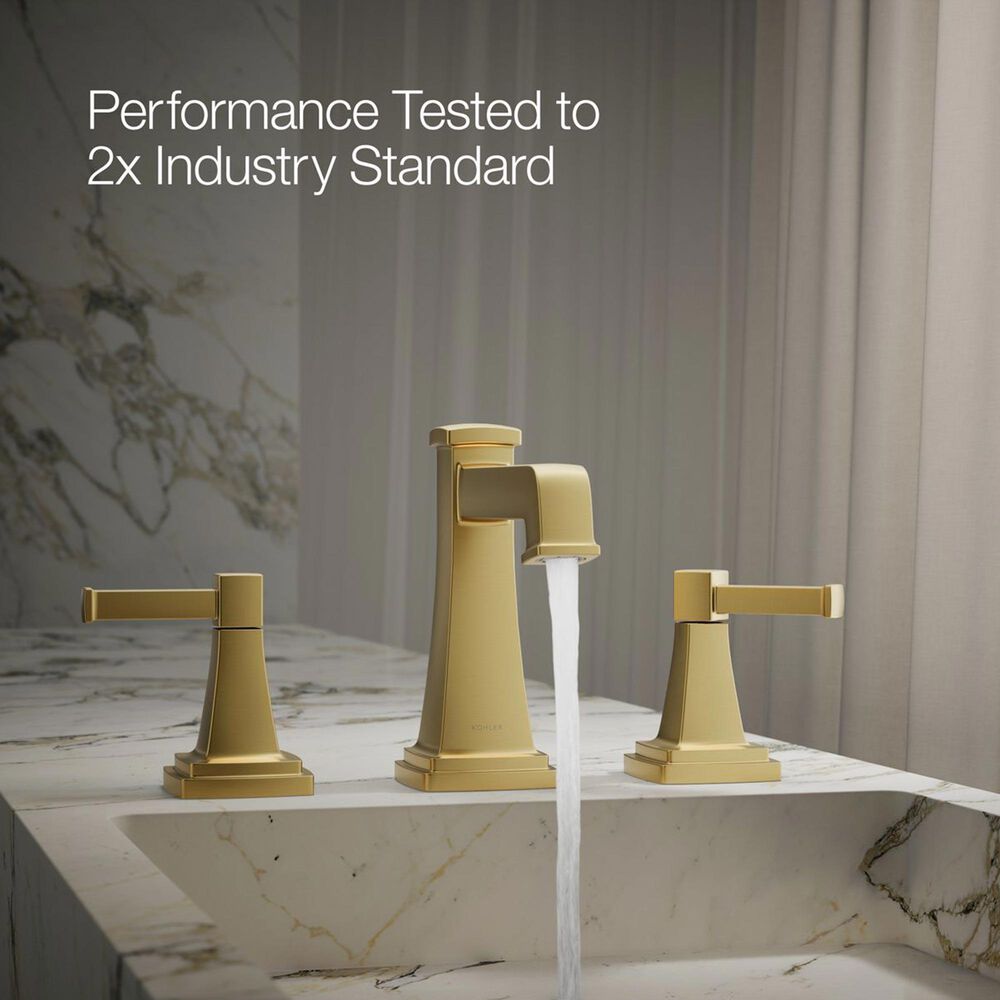 Kohler Riff Widespread Bathroom Sink Faucet in Vibrant Brushed Moderne Brass, , large