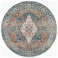 Surya Carlisle Oriental 5"3" Round Dark Blue, Light Sage, Dusty Pink, Cream and Medium Brown Area Rug, , large