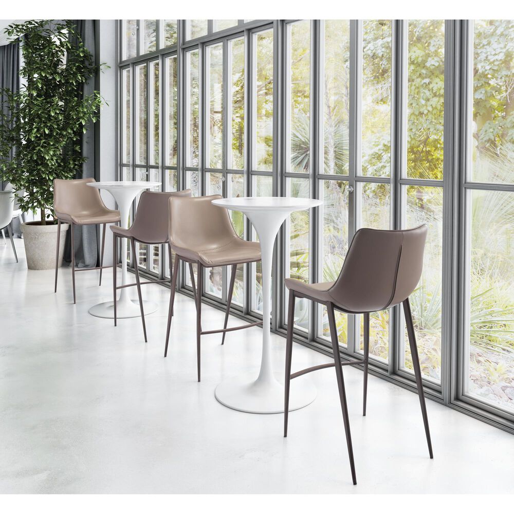 Zuo Modern Magnus Bar Stool in Gray &#40;Set of 2&#41;, , large