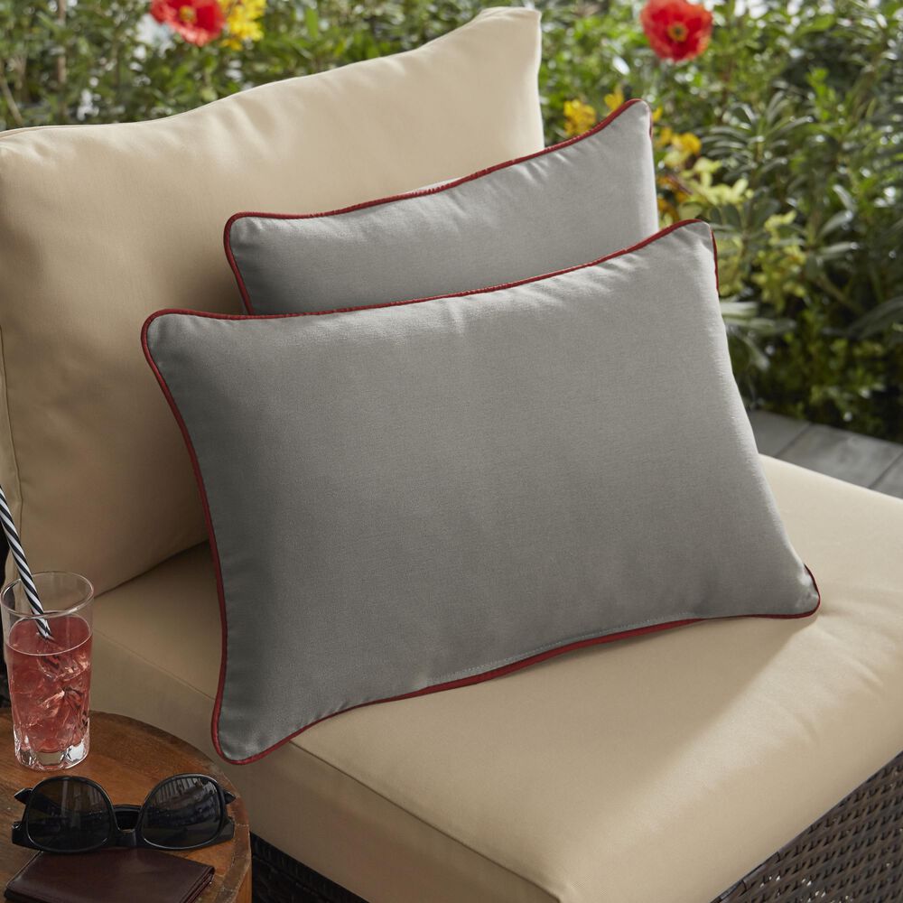 Sorra Home Sunbrella 13" x 20" Pillow in Canvas Charcoal (Set of 2), , large