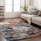 Surya Tuscany TUS-2336 Brown, Dusty Coral, Cream, Dark Blue, Blue, Gray and Light Beige 12" x 15" Area Rug, , large
