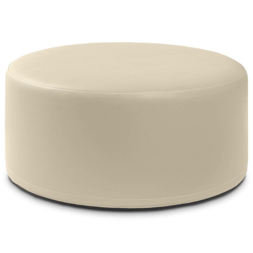 Jaxx Candler Faux Leather Ottoman in Natural Beige, , large