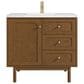 James Martin Laurent 36" Single Bathroom Vanity in Honey Oak with Single Hole 3 cm White Zeus Silestone Top and Rectangular Sink, , large