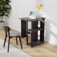 HOMLUX L-Shaped Computer Desk with Open Display Shelves in Espresso and Black, , large