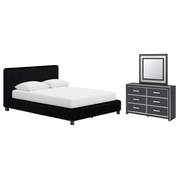 Ashley Zuraleus 3-Piece Queen Upholstered Platform Bedroom Set in Matte Black, , large