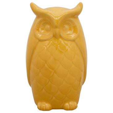 Sagebrook Home 10" Owl Figurine in Yellow, , large