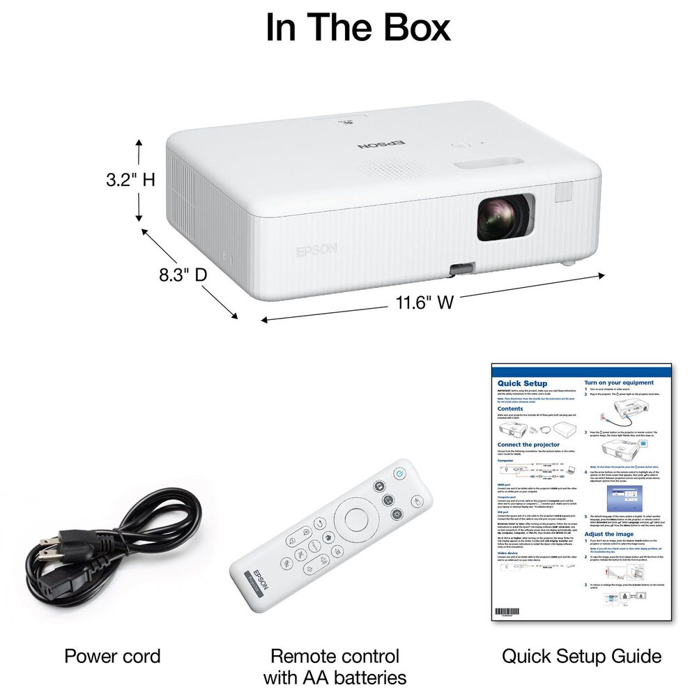 Epson EpiqVision Flex CO-W01 Portable Projector in White, , large