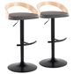 LumiSource Grotto Contemporary Adjustable Barstool with Swivel in Black Metal, , large