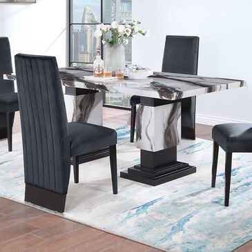 Modern Market D12 Dining Table in Black and White - Table Only, , large