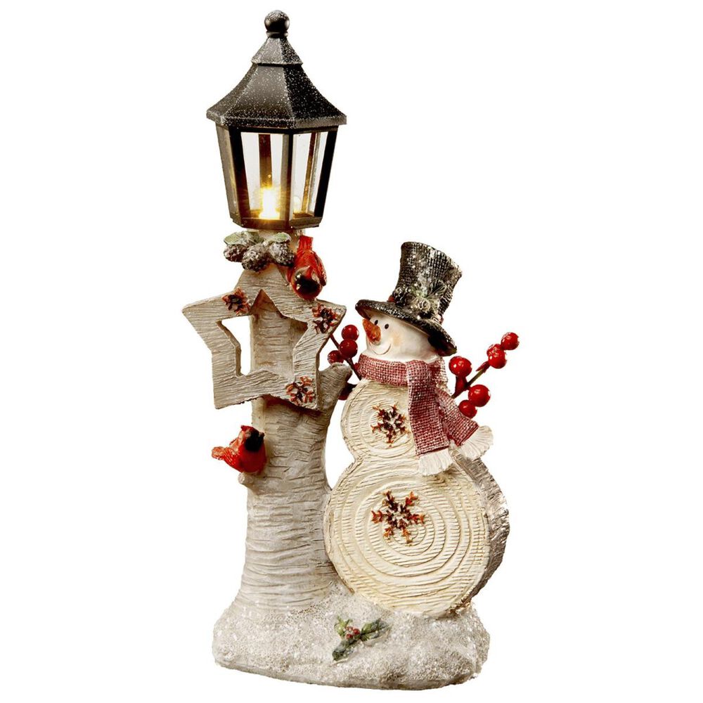 National Tree 12" Snowman and Lamppost, , large