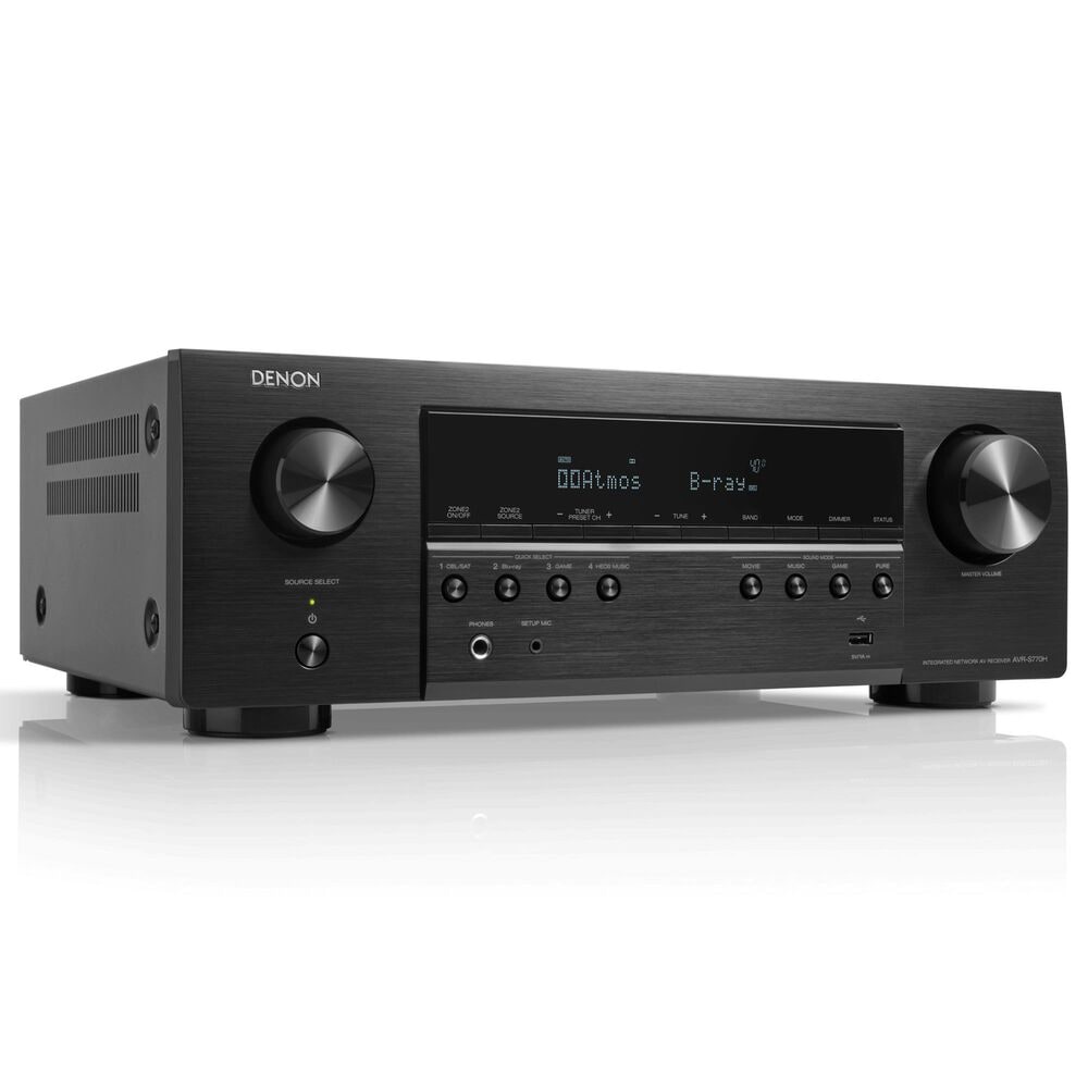 Polk 10&quot; Subwoofer + 6.5 Floorstanding Tower Speaker + 5.25 Center Channel Speaker + 5.25 Bookshelf Speaker + Denon 7.2 Channel AV 8K Receiver Package with HEOS Built-in in Black, , large